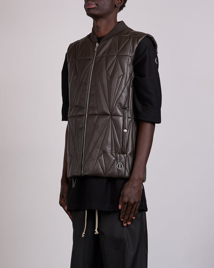 Rick Owens x Moncler Geocamo Lamb Leather Vest Dark Dust