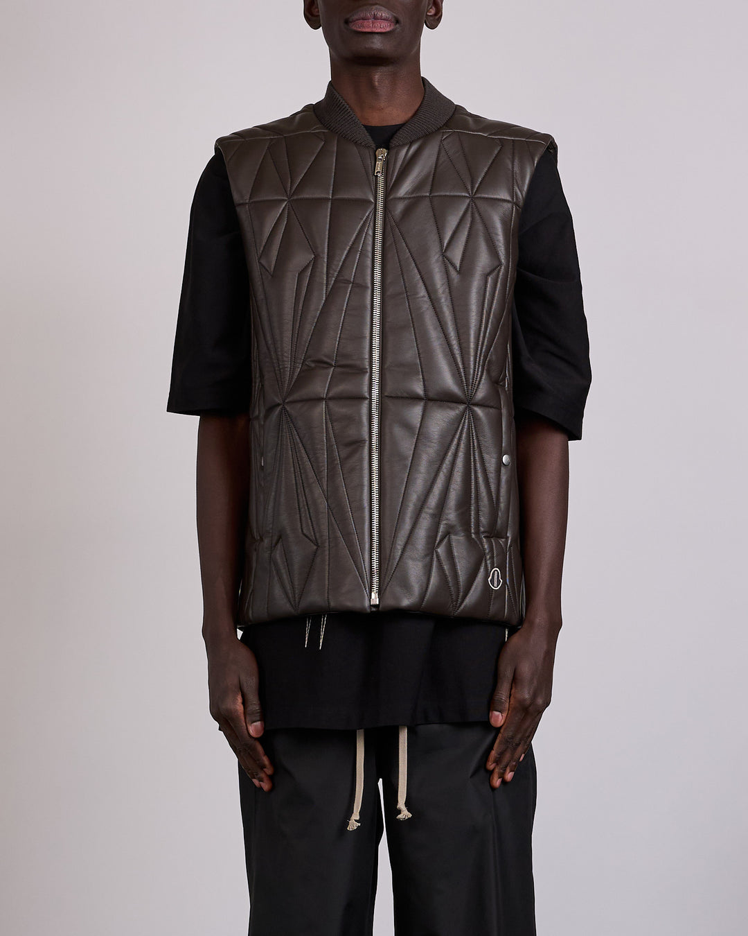 Rick Owens x Moncler Geocamo Lamb Leather Vest Dark Dust