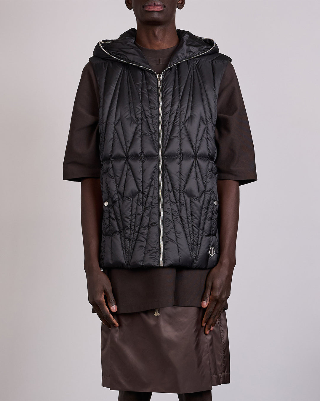 Rick Owens x Moncler Geocamo Ziplock Vest Lightweight Duvet Black