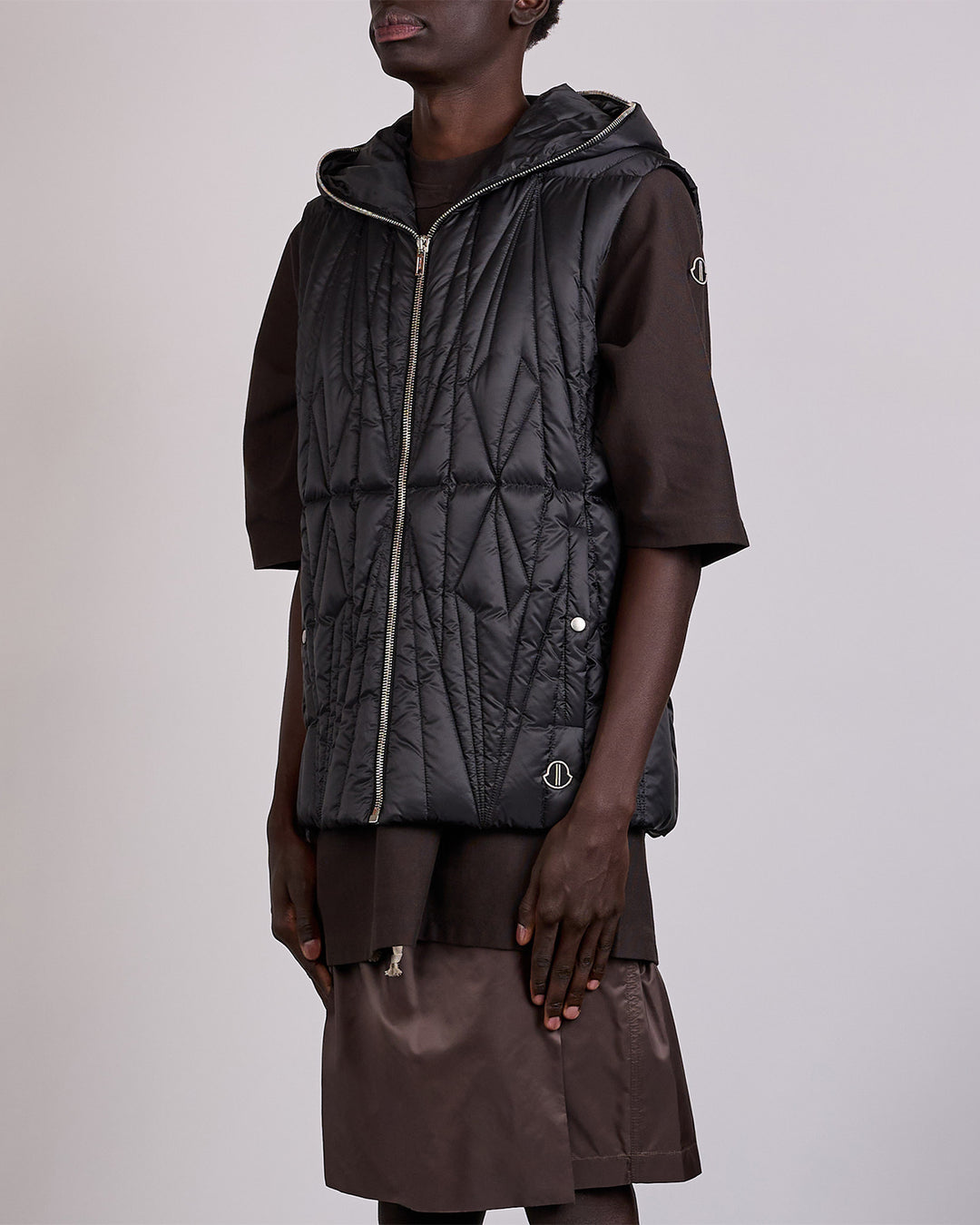 Rick Owens x Moncler Geocamo Ziplock Vest Lightweight Duvet Black