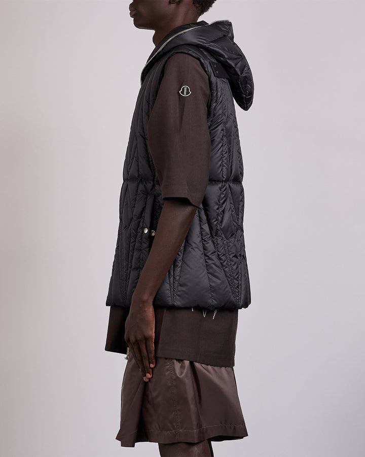 Rick Owens x Moncler Geocamo Ziplock Vest Lightweight Duvet Black