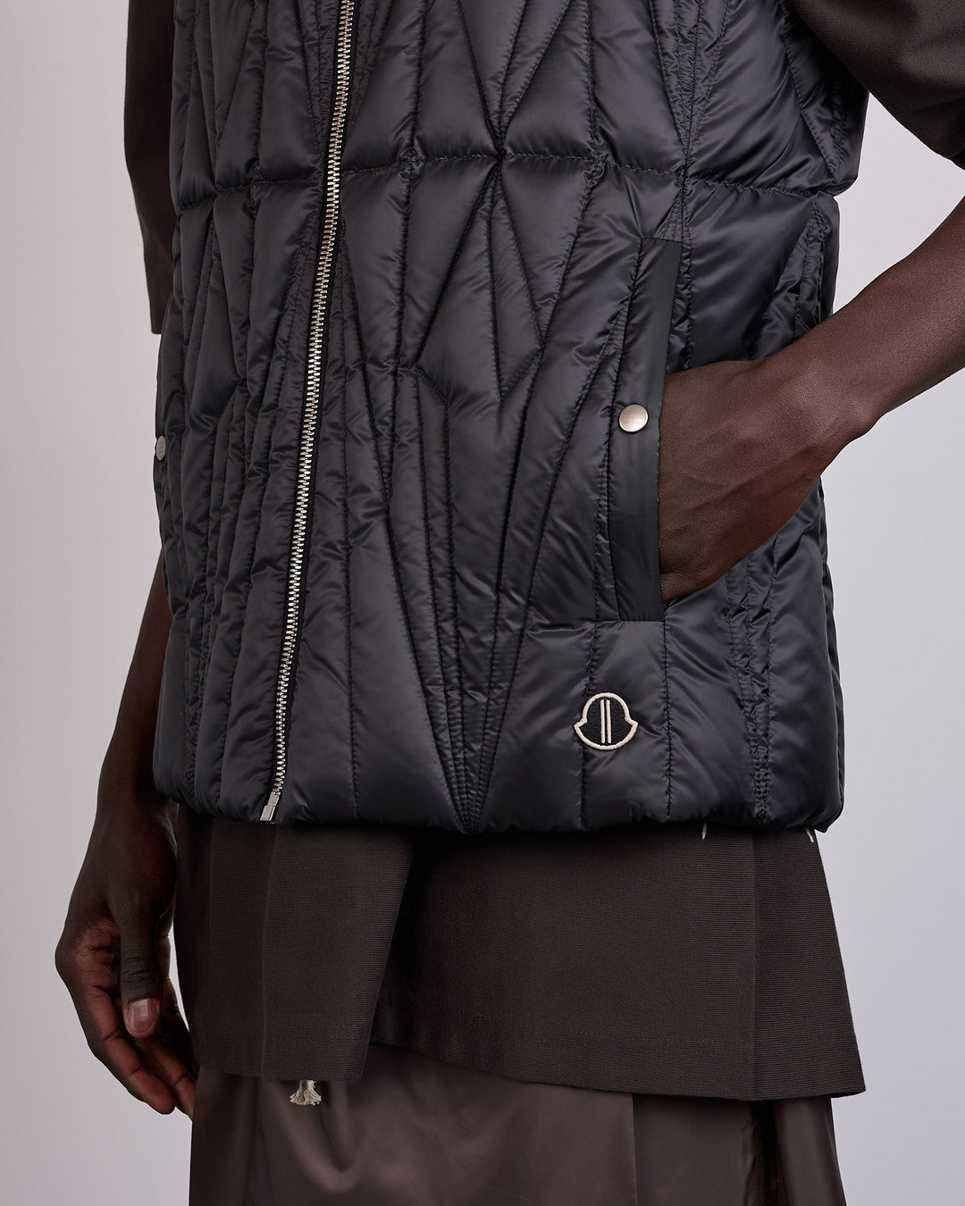 Rick Owens x Moncler Geocamo Ziplock Vest Lightweight Duvet Black