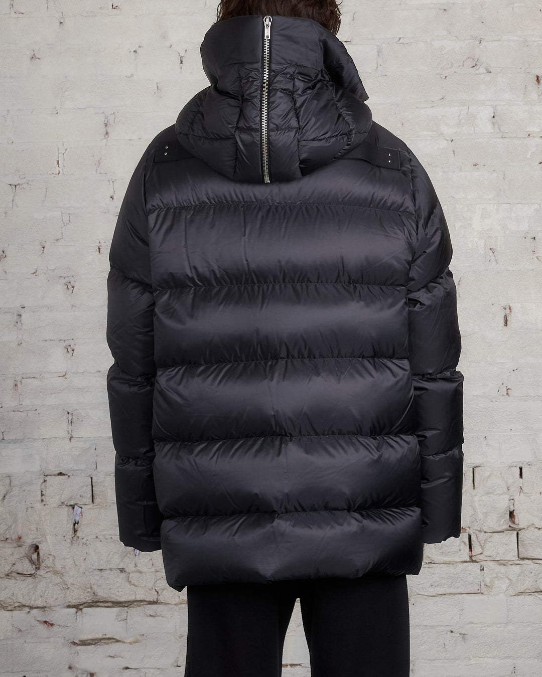 Rick Owens Moncler Hooded Cyclopic Coat Black