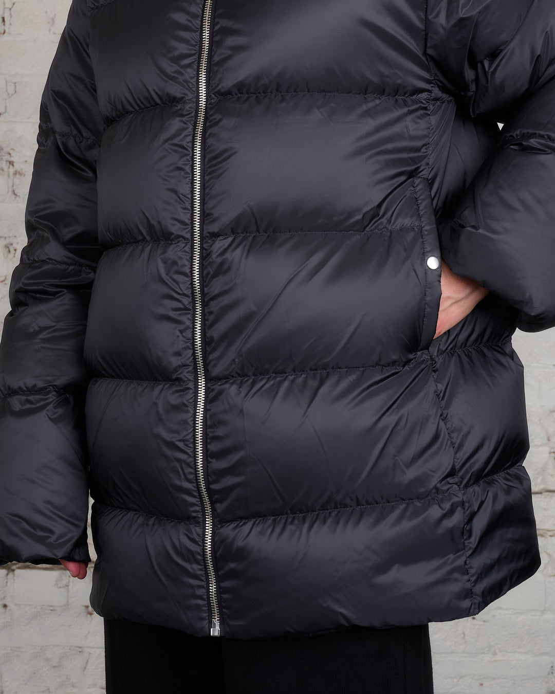 Rick Owens Moncler Hooded Cyclopic Coat Black