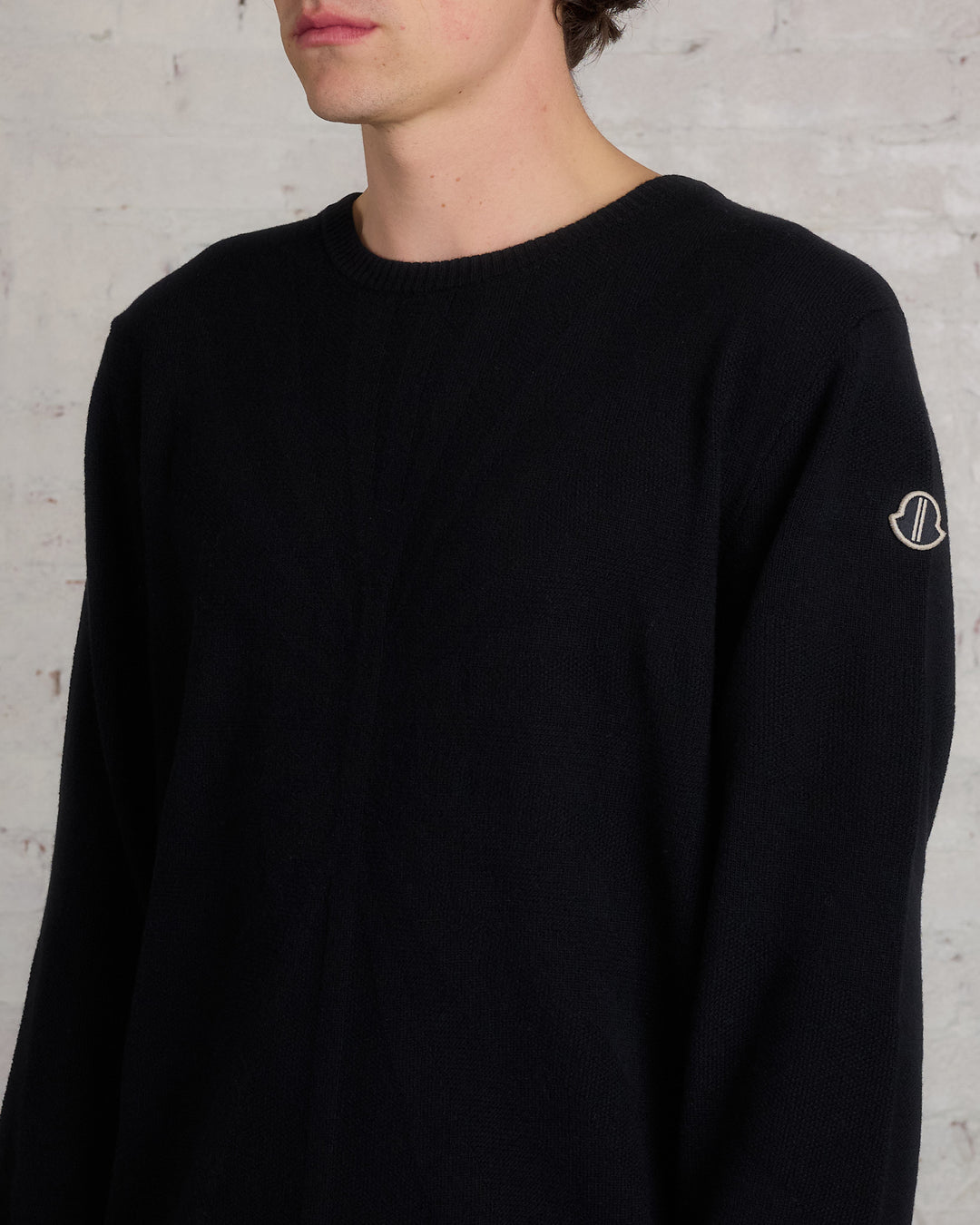 Rick Owens Moncler Round Neck Jumbo Sweater Black