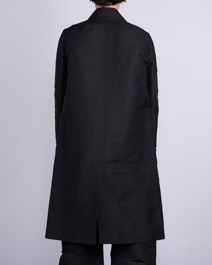 Rick Owens Officer Coat Heavy Faille Black