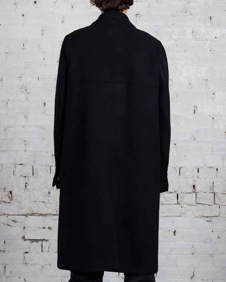 Rick Owens Officer Coat Melton Black