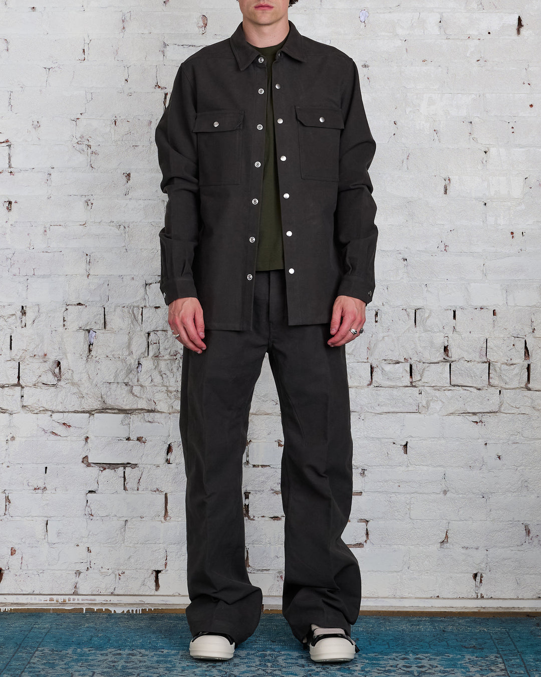 Rick Owens Outershirt Brushed Heavy Twill Dark Dust