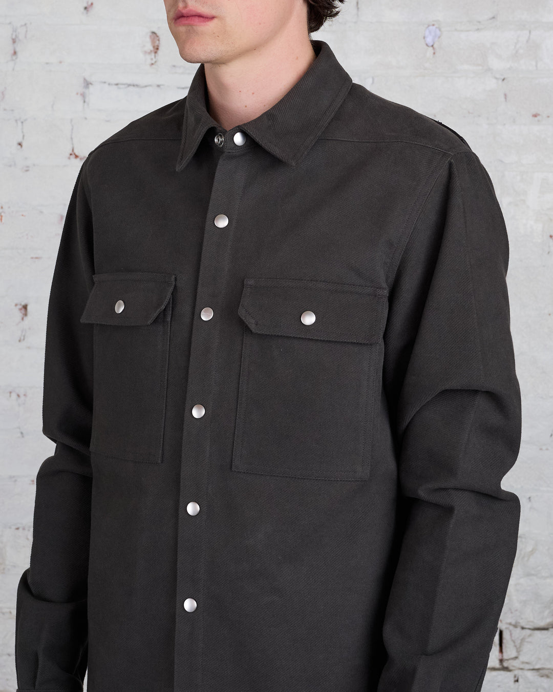 Rick Owens Outershirt Brushed Heavy Twill Dark Dust