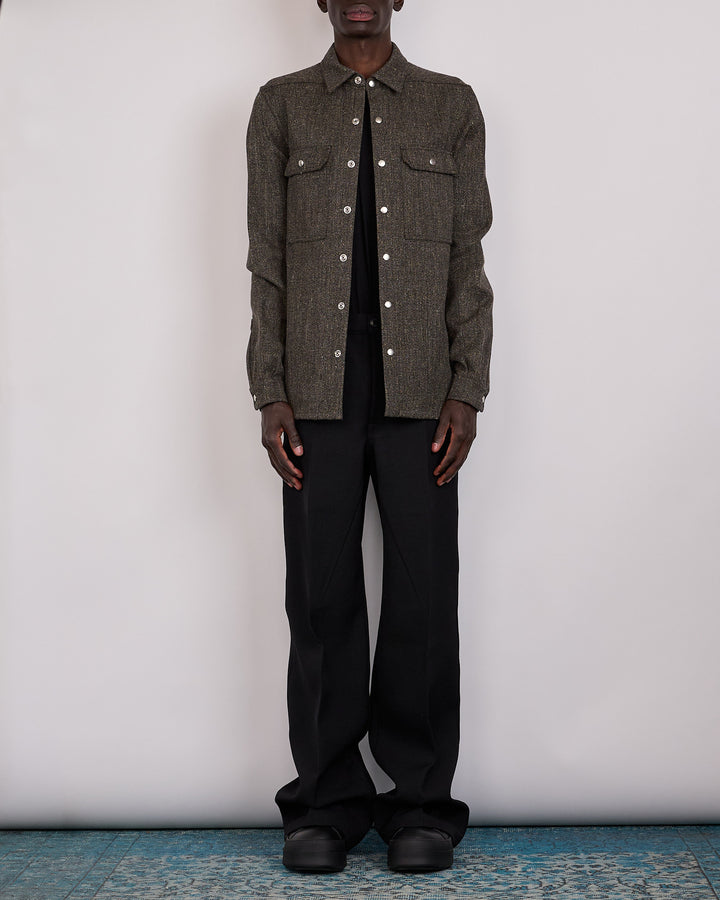 Rick Owens Outershirt Carbone Wool Carbon