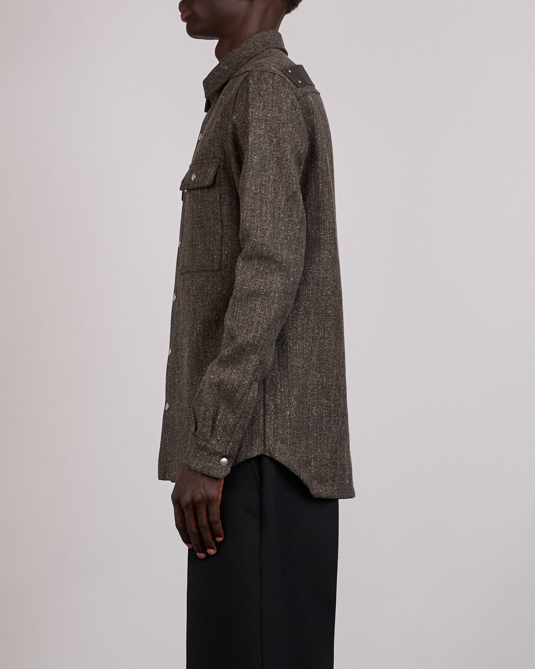 Rick Owens Outershirt Carbone Wool Carbon