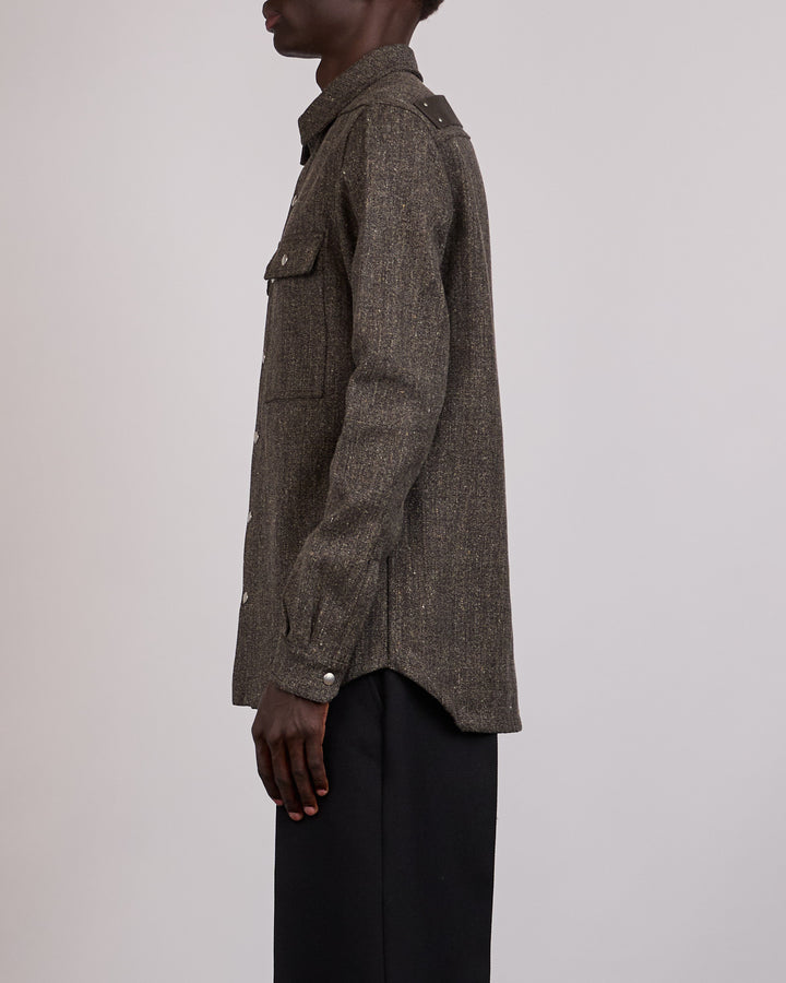 Rick Owens Outershirt Carbone Wool Carbon