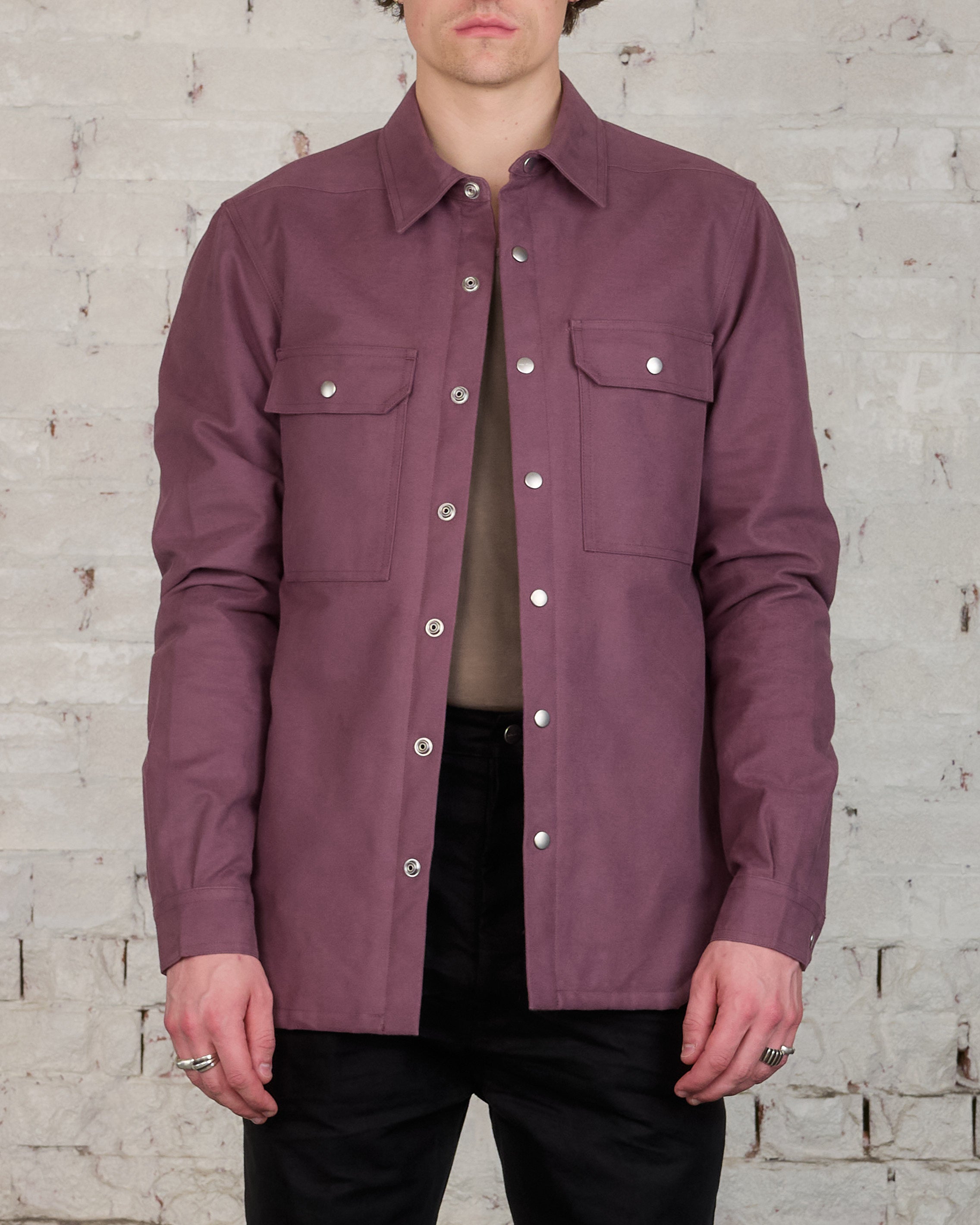 Rick Owens Outershirt Cotton Moleskin Amethyst – LESS 17