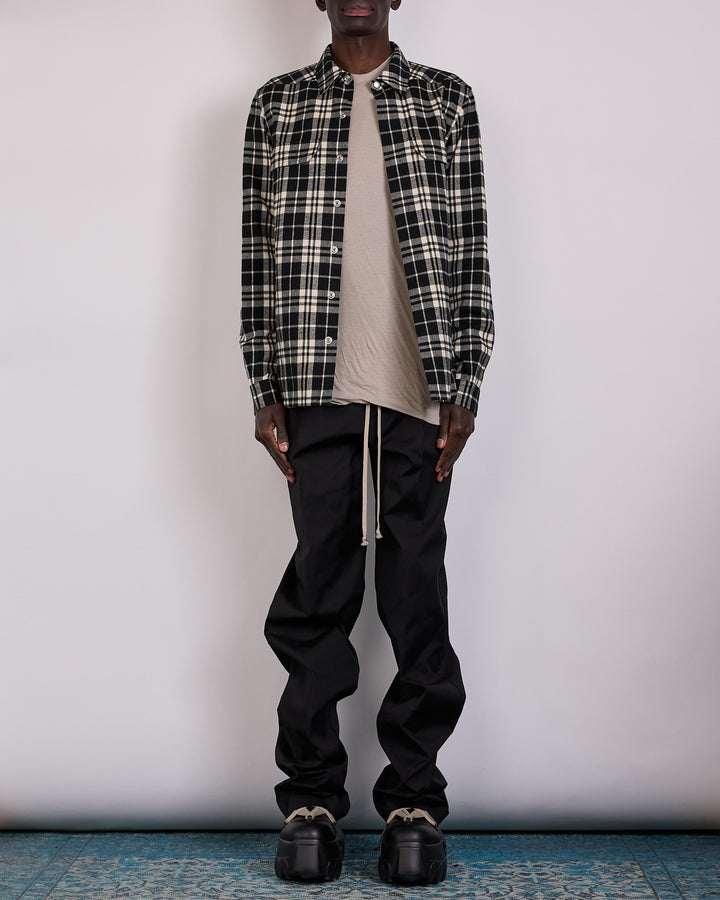 Rick Owens Outershirt Cotton Plaid Black