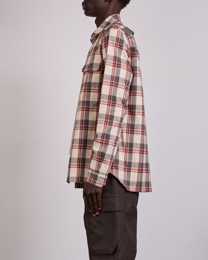 Rick Owens Outershirt Cotton Plaid Milk