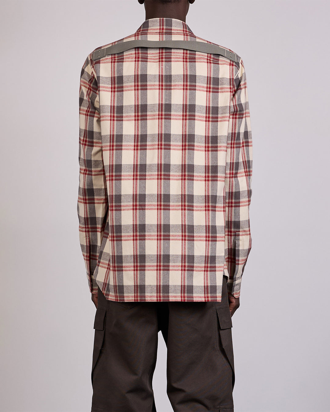 Rick Owens Outershirt Cotton Plaid Milk
