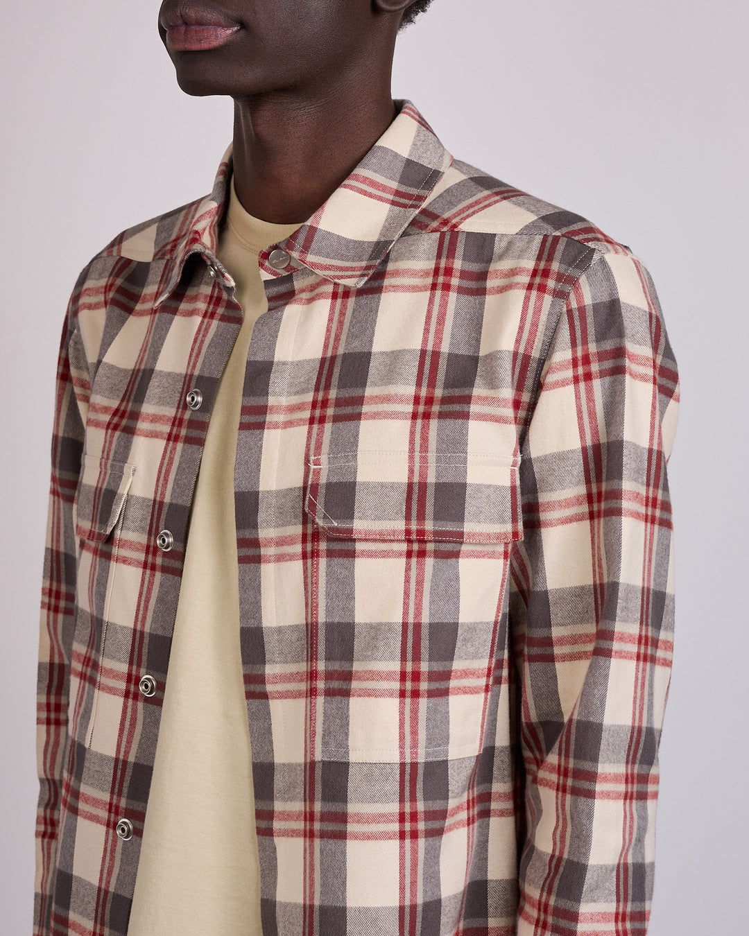 Rick Owens Outershirt Cotton Plaid Milk