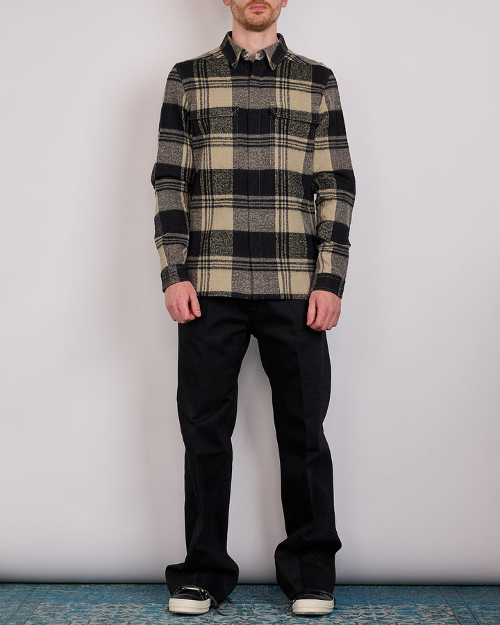 Rick Owens Outershirt Cotton Plaid Pearl