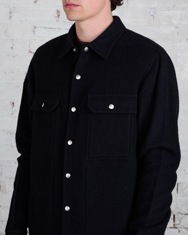 Rick Owens Outershirt Lodenette Wool Black