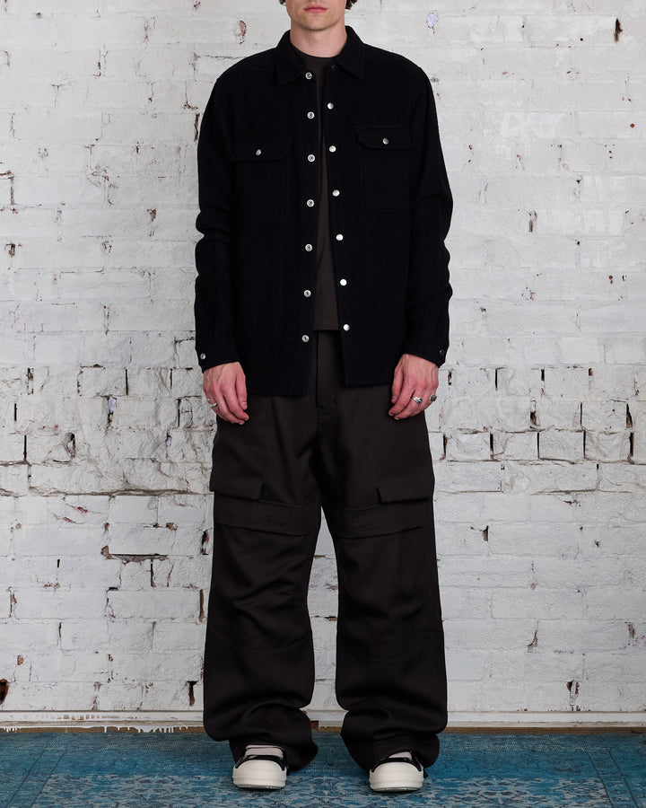 Rick Owens Outershirt Lodenette Wool Black