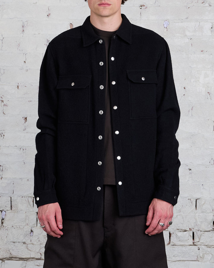 Rick Owens Outershirt Lodenette Wool Black