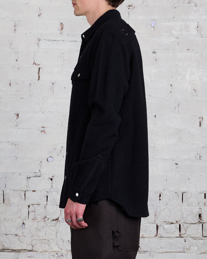 Rick Owens Outershirt Lodenette Wool Black