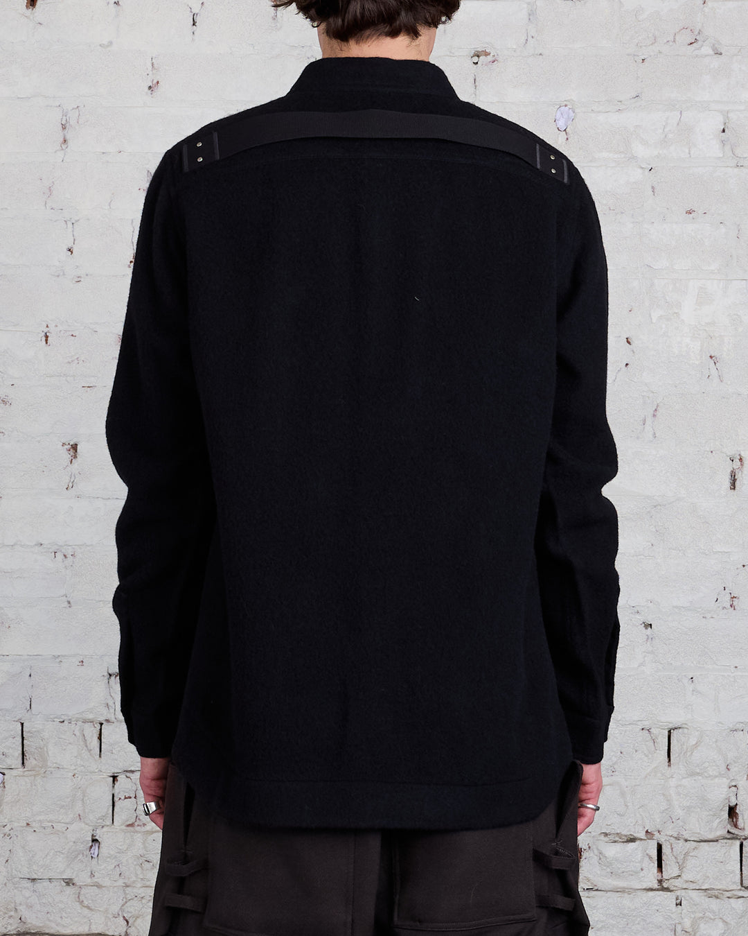 Rick Owens Outershirt Lodenette Wool Black