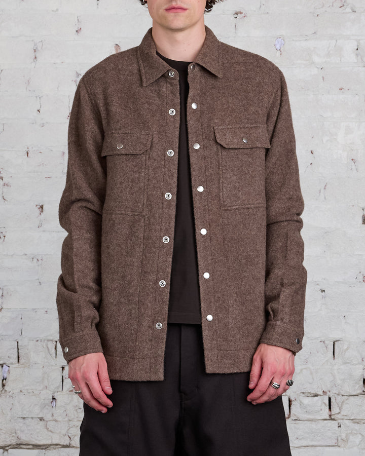 Rick Owens Outershirt Lodenette Wool Fawn