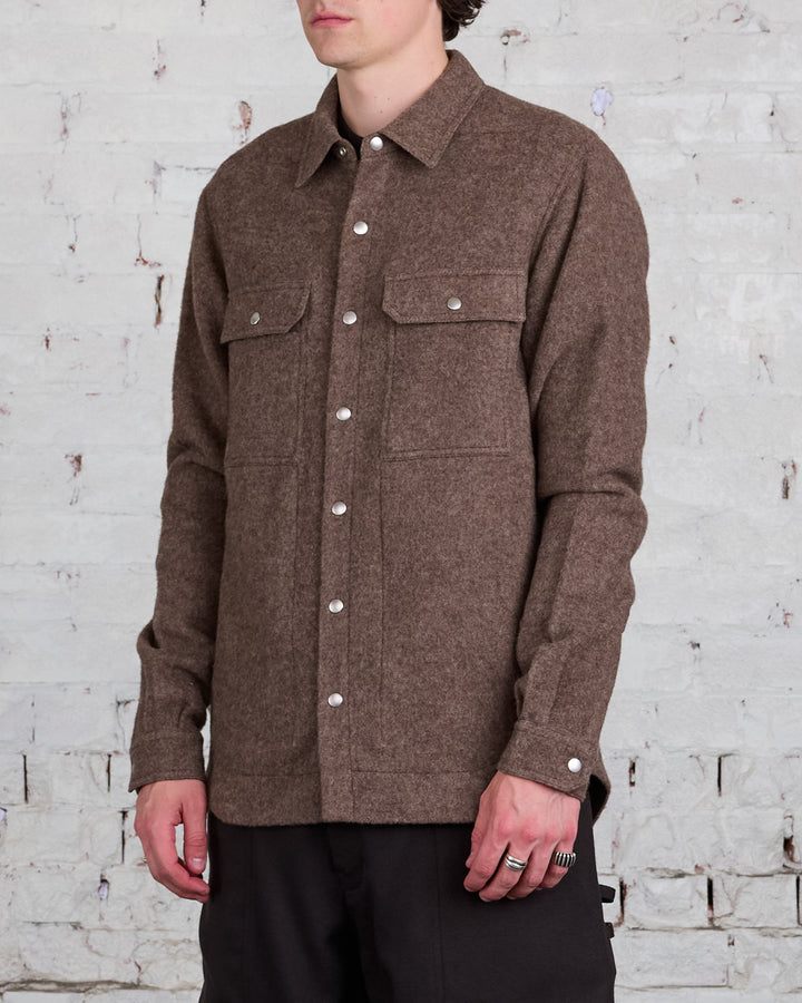 Rick Owens Outershirt Lodenette Wool Fawn