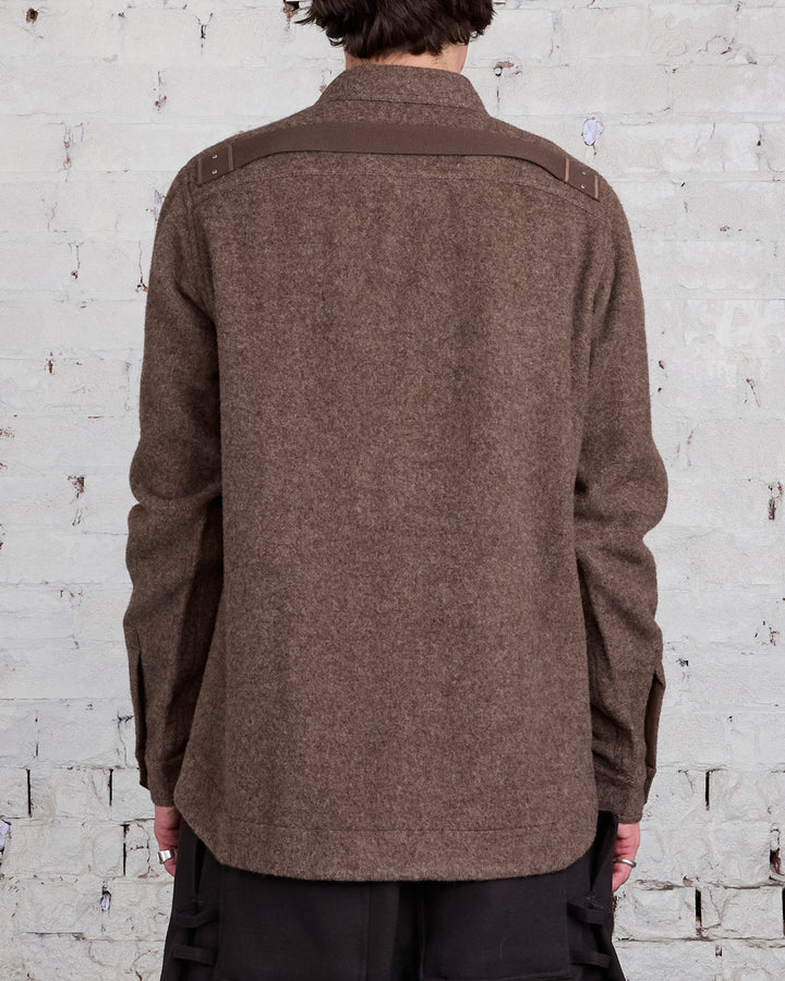 Rick Owens Outershirt Lodenette Wool Fawn