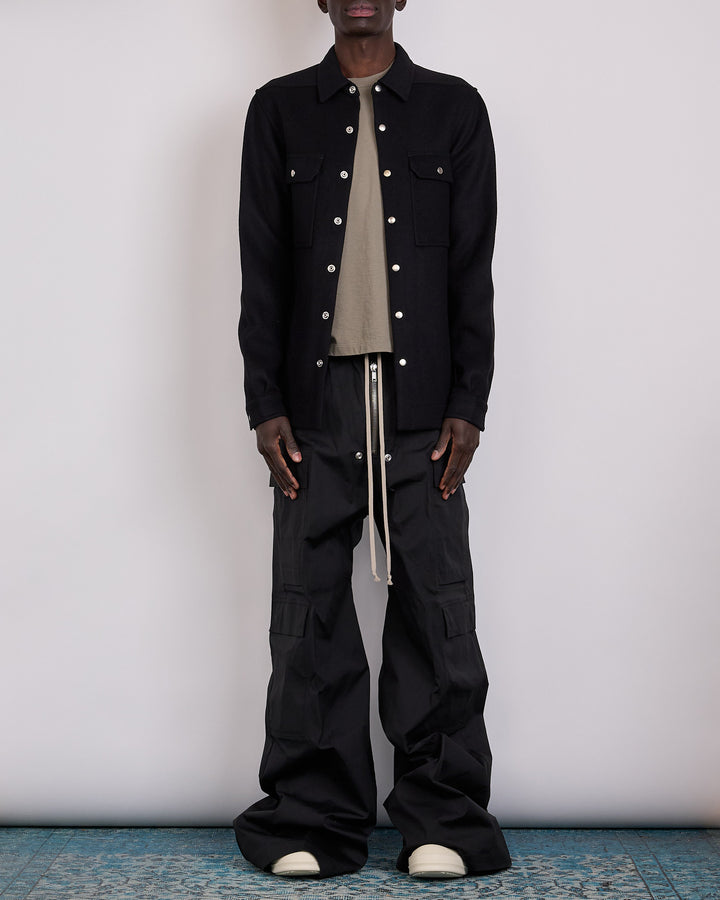 Rick Owens Outershirt Melton Wool Black