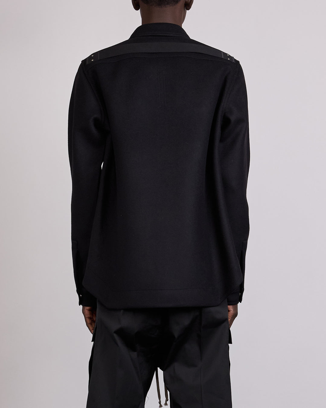 Rick Owens Outershirt Melton Wool Black