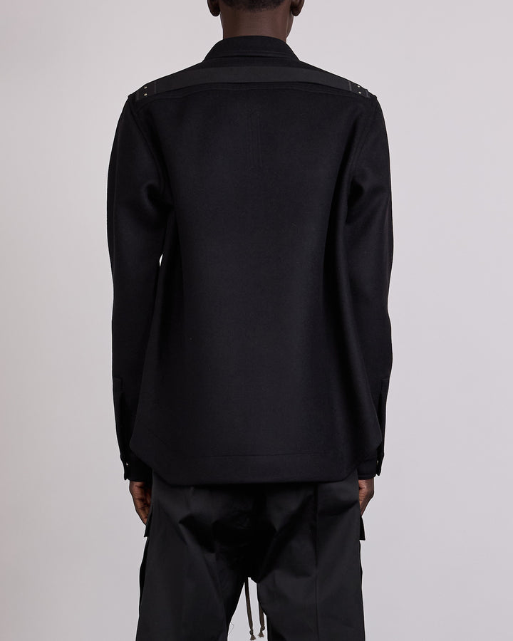 Rick Owens Outershirt Melton Wool Black