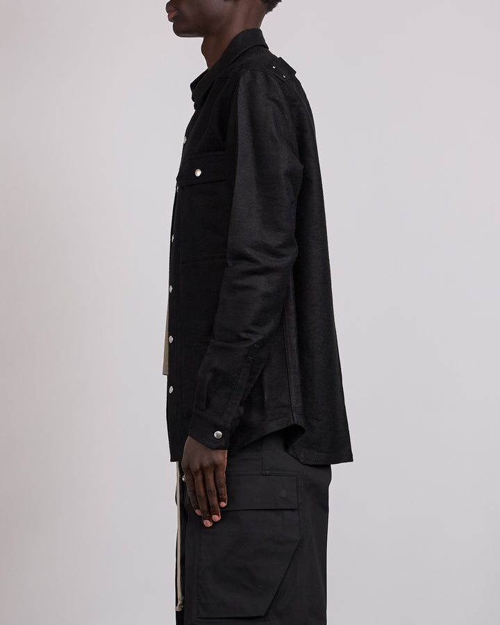 Rick Owens Outershirt Ramie Moleskin Black