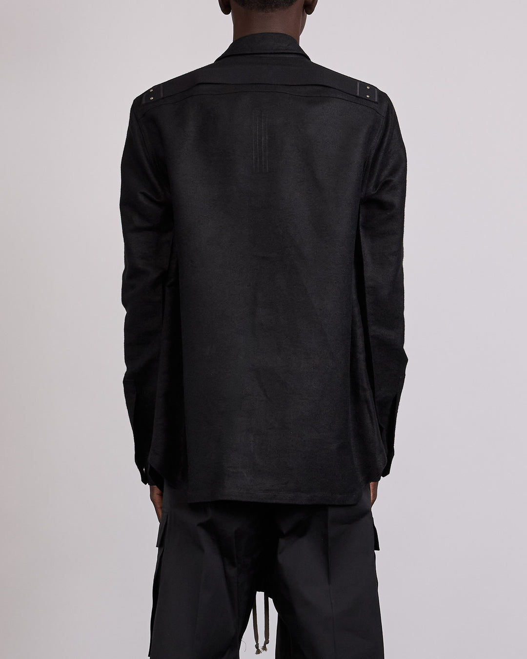 Rick Owens Outershirt Ramie Moleskin Black