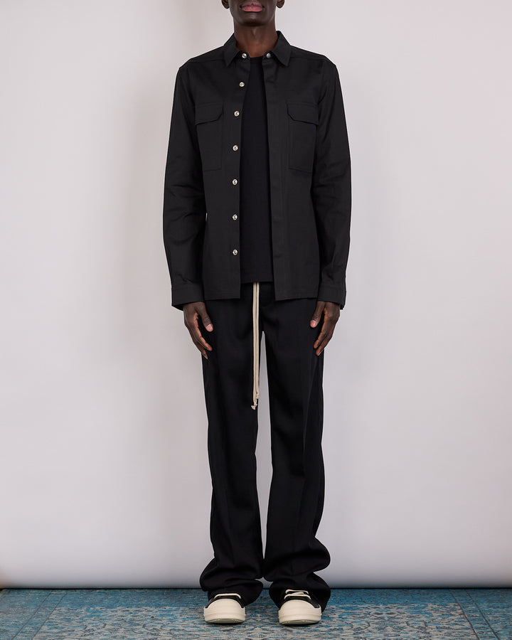 Rick Owens Outershirt TE Stretch Poplin Black