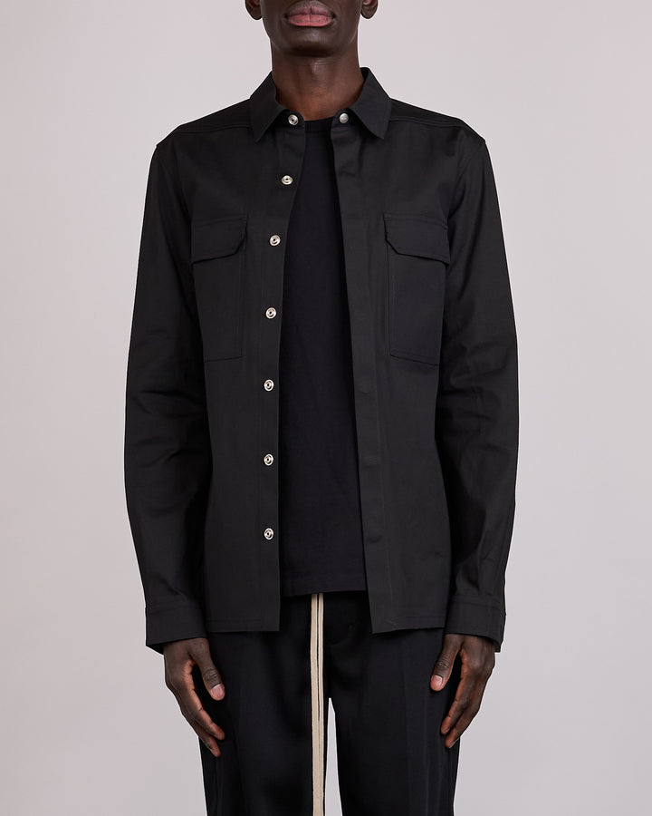 Rick Owens Outershirt TE Stretch Poplin Black