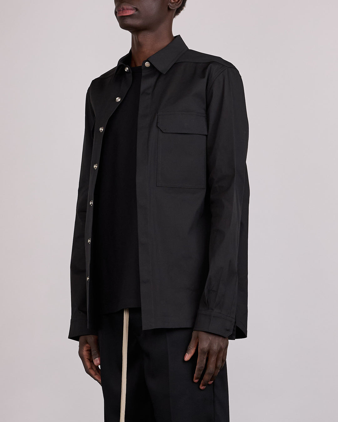 Rick Owens Outershirt TE Stretch Poplin Black