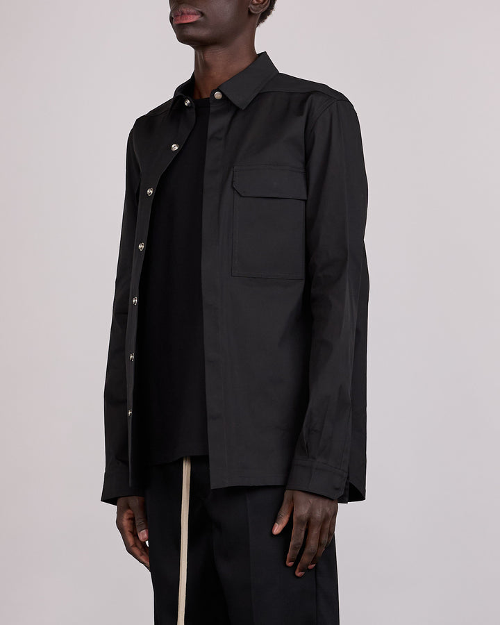 Rick Owens Outershirt TE Stretch Poplin Black