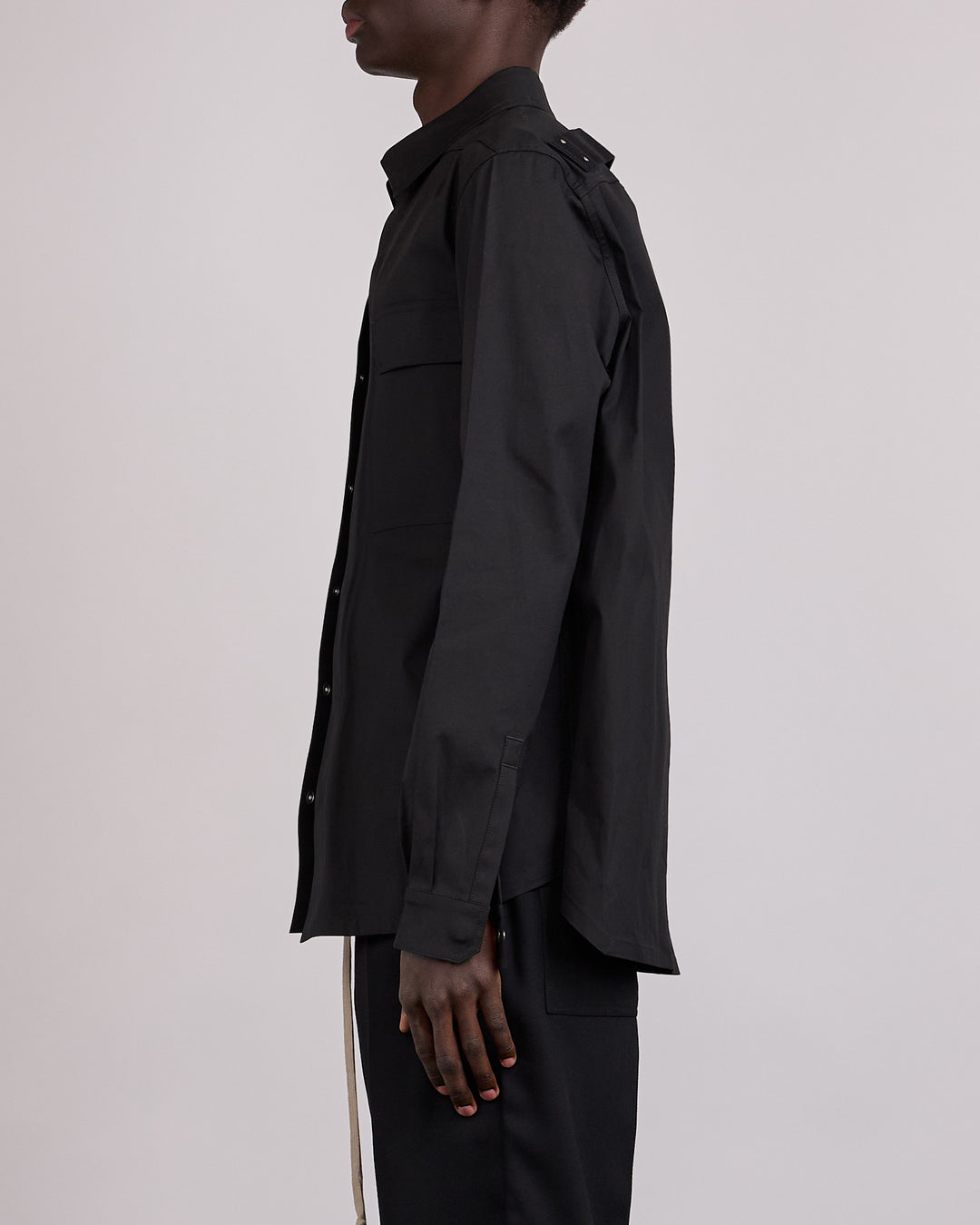 Rick Owens Outershirt TE Stretch Poplin Black