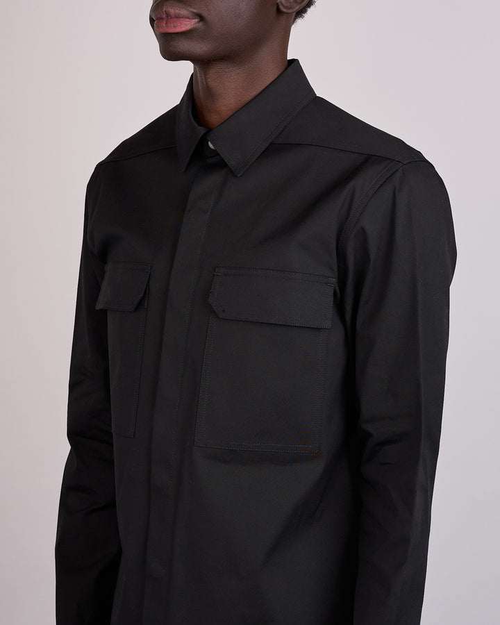 Rick Owens Outershirt TE Stretch Poplin Black