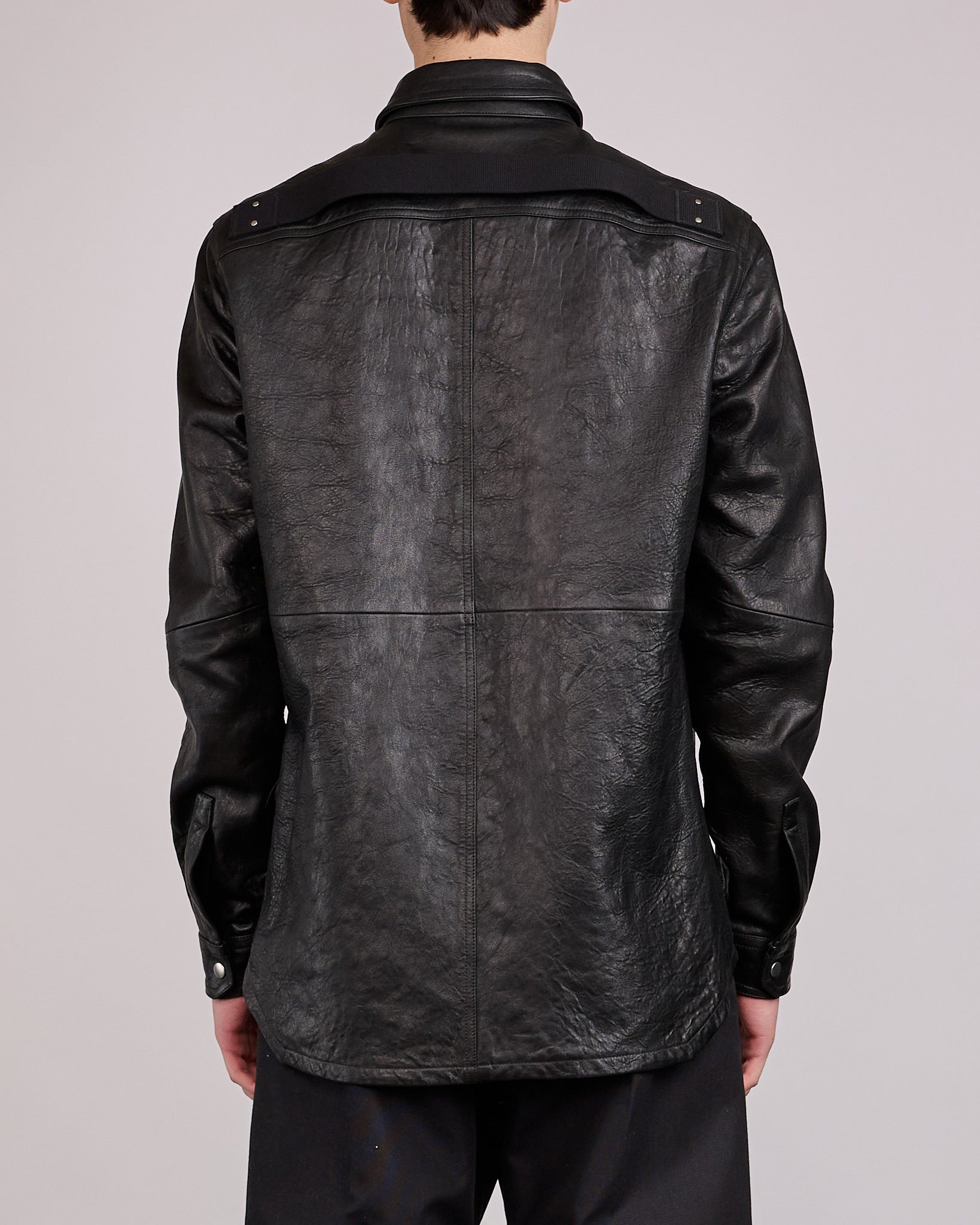Rick Owens Outershirt Tumbled Lamb Leather Black – LESS 17