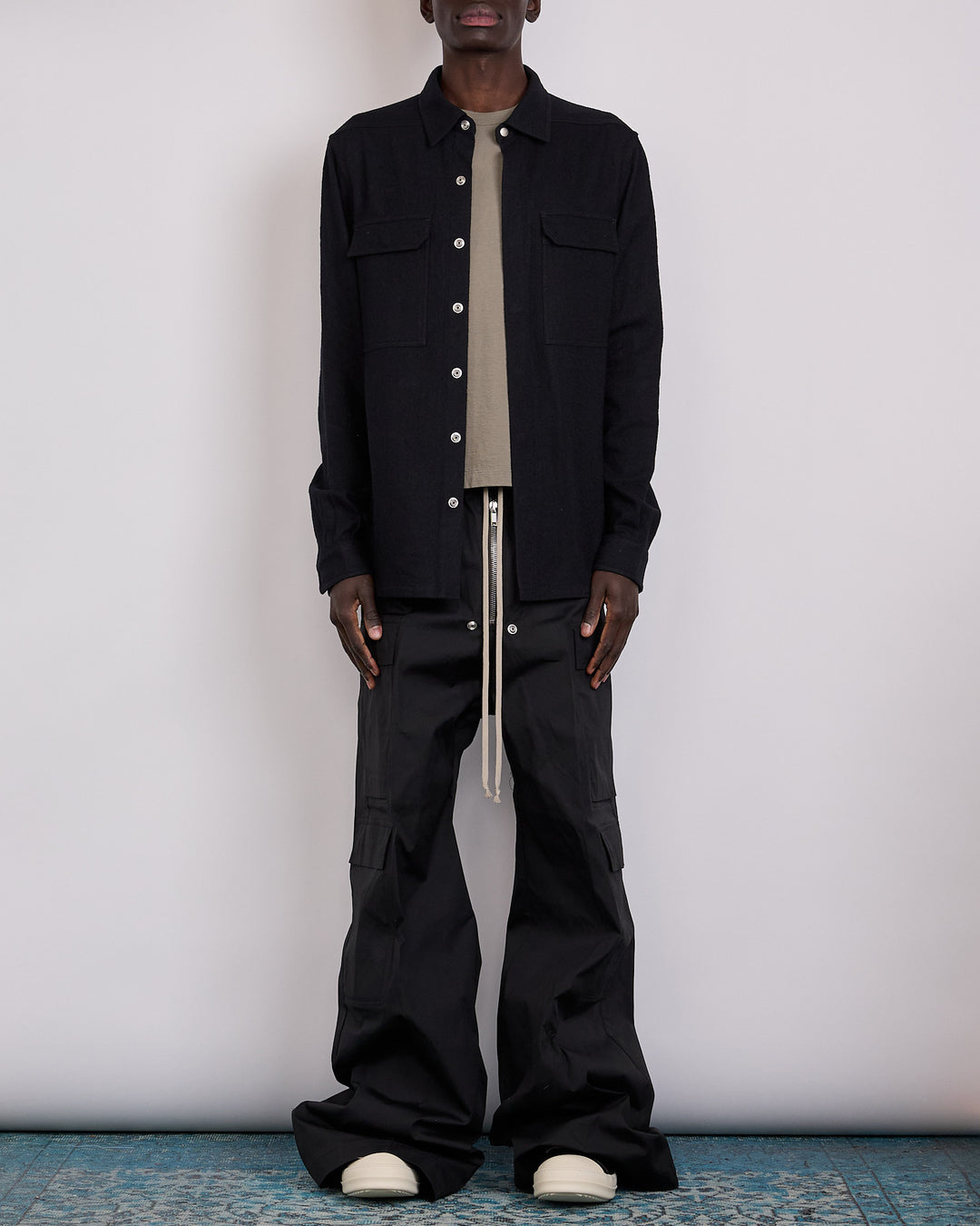Rick Owens Outershirt Warm Flannel Black