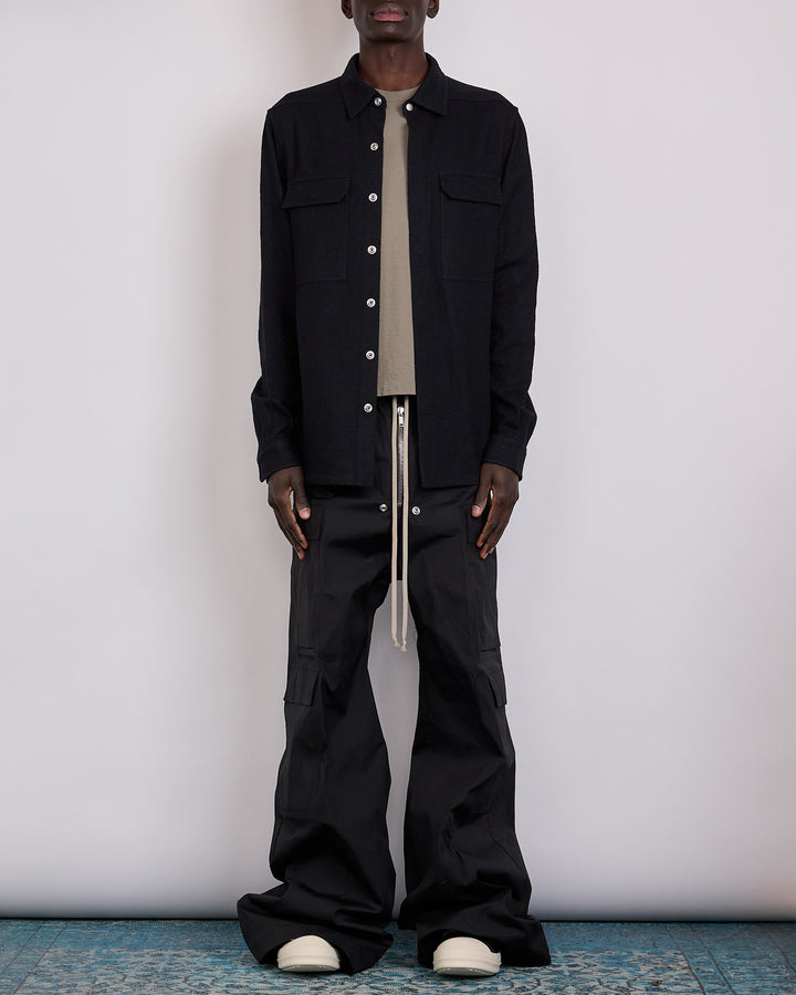 Rick Owens Outershirt Warm Flannel Black