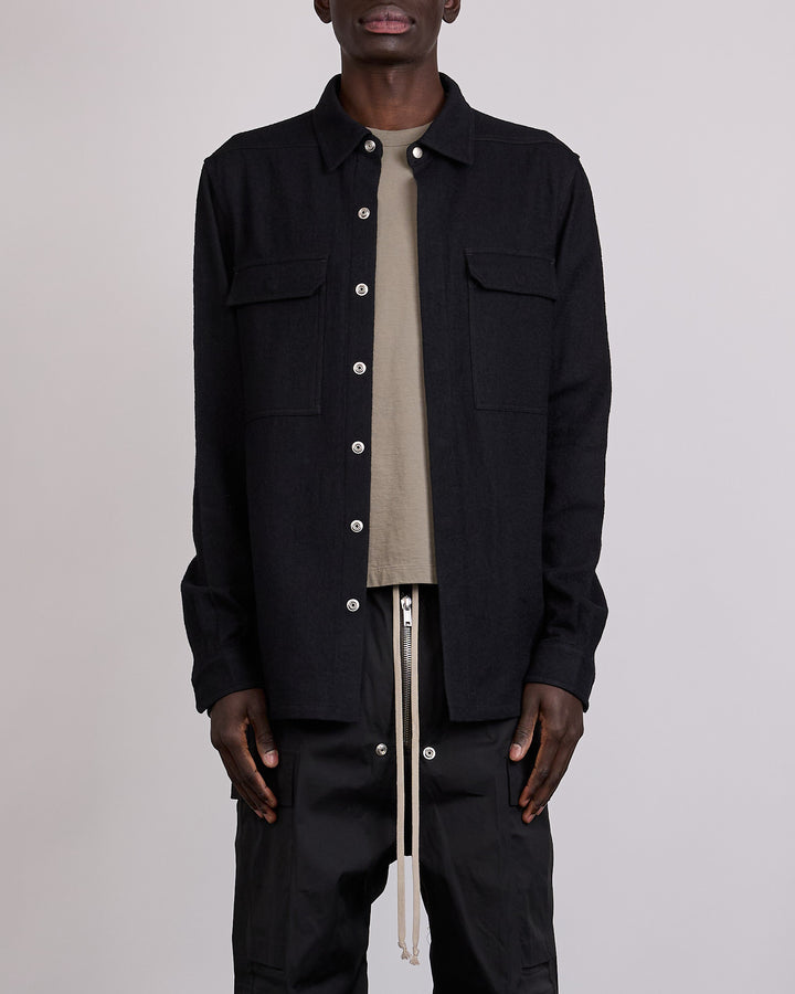 Rick Owens Outershirt Warm Flannel Black