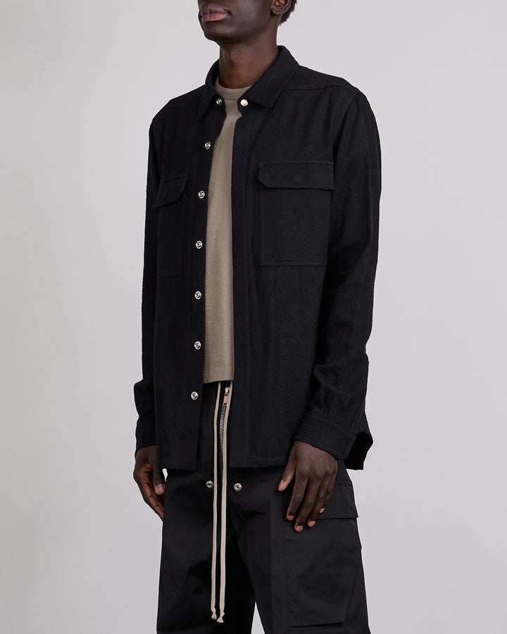 Rick Owens Outershirt Warm Flannel Black