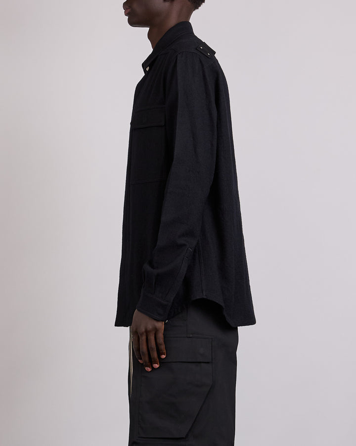 Rick Owens Outershirt Warm Flannel Black