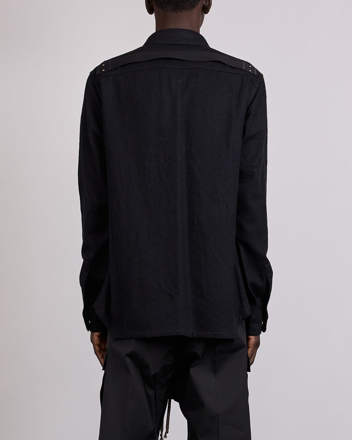 Rick Owens Outershirt Warm Flannel Black