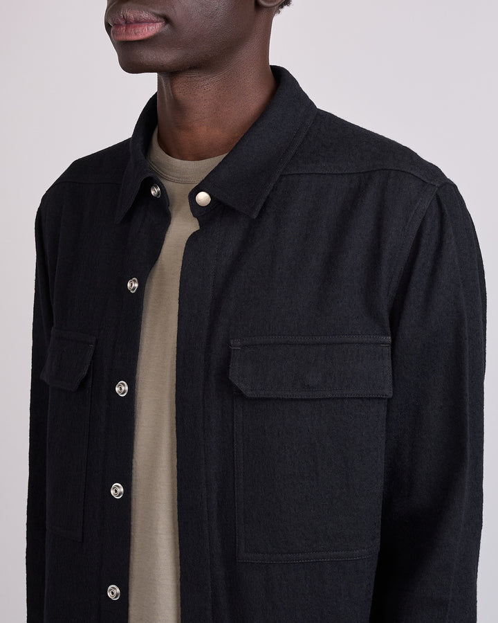 Rick Owens Outershirt Warm Flannel Black