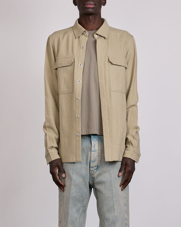 Rick Owens Outershirt Warm Flannel Pearl